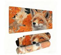 Burnt Orange Mouse Pad Large 800x300x3mm Desk Mat Fox Gaming Mouse Pad Table Protector Non-Slip Rubber Base for Stable Grip on Smooth Surfaces Wear-Resistant Mousepad for Computers, Laptop, PC W1-177