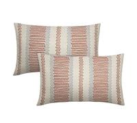 Burnt Orange Pillow Covers 12x20 Set of 2 Gray Grey Dot Print Striped Lumbar Rectangle Decorative Outdoor Pillowcases Boho Rustic Farmhouse Decorative Throw Cushion Case Decor for Couch Sofa Bed