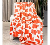 Burnt Orange Throw Blanket - Coral Lightweight Fuzzy Fleece Blanket, Cozy Couch Bed Decor for All Ages, Gifts for Women, Girls, and Fall Home Accessories