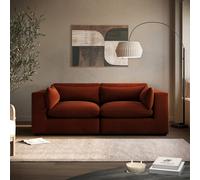 Burnt Orange Velvet 3 Seater Sofa - Hudson