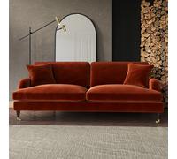 Burnt Orange Velvet 4 Seater Sofa - Payton