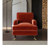 Burnt Orange Velvet Armchair - Payton