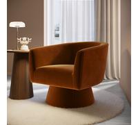 Burnt Orange Velvet Swivel Armchair - Cairo