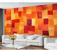Burnt Orange Wallpaper & Wall Mural - Abstract Geometric Wallpaper Peel and Stick, Wall Paper for Living Room, Simple Nordic Large Mural & Home Decor, Self-Adhesive