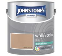 Burnt Sugar Johnstone’s Wall & Ceiling Soft Sheen Paint 2.5L - Subtle Sheen Finish, Durable & Washable, Quick Dry, Low Odour Interior Paint for Walls & Ceilings