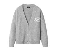 Burocs Fuzzy Jacquard Cardigan Jacket Grey