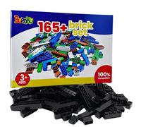 Buroku - 165-Piece Black Construction Set | Toy Bricks Compatible with All Brands | Encourages Creativity and Imagination | Various Sizes | Safe and Non-Toxic | Bricks