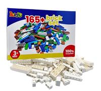 Buroku - 165 Piece White Building Pack | Toy Bricks Compatible with All Brands | Encourages Creativity and Imagination | Various Sizes | Safe and Non-Toxic | Bricks