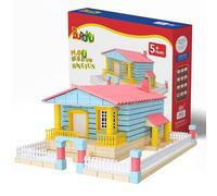 Buroku - Brick House Building Game | 419 Safe ABS Plastic Pieces for Children | Includes Paints and Brush | Enhances Early Skills and Intelligence Development