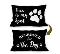 Burosev Reserved for The Dog Reversible Soft Pillow Covers, Funny Pet Paw This is My Spot Decorative Pillowcase, Pet Dog Lover Decor Decorations for Home Bedroom Living Room（12 × 20 Inch）