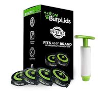 Burp Lids Curing Kit - Fits All Wide Mouth Mason Jar Containers - Home Harvesting Essentials Includes 4 Lids with Extraction Pump - Vacuum Sealed for successful Cure