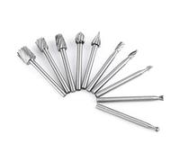 Burr Rotary, 10pcs High Speed Steel Burrs Rotary Files Woodworking Carving Tool Set 1/8inch Shank for Carving, Shaping