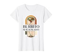 Burrito Aficionado Lover Expert Specialist Mexican Chef Fun Value Graphic T-Shirt, Women, White, L