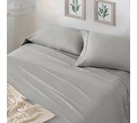 Burrito Blanco | 100% Cotton Sateen 300 Thread Count Sheet Set | Bed 150 cm (+Available Measurements)| 3 Pieces (Top Sheet, Pillow Case and Fitted Sheet) | Atelier Casa Color Gris 405 (150x190/200cm)