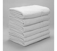 BURRITO BLANCO | 6 Pack White Hotel Bath Towel | 100% Cotton Terry, 480 g/m², 70 x 140 cm