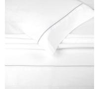 Burrito Blanco | Bed Sheet Set | Cotton Blend | Single Bed 105 cm 3 Pieces (Top Sheet, Pillowcase and Fitted Sheet) | White/Grey 241 (105 x 190/200 cm)
