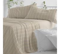 Burrito Blanco | Cotton Bedding Set | 180 cm Bed Design 628 | Color Camel (180x190/200 cm.)