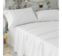Burrito Blanco | Hotel Bedding Sets | Bed 150 cm (+ Sizes Available) | Cotton Blend Sheets | Easy Ironing and Washing | White T12 (150 x 190/200 cm)
