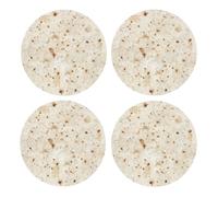 Burrito,Round MDF Cork Coasters, Mugs Pad, Cups Mat Set of 4 Drinks Coasters