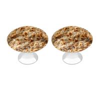 Burrito Tortilla Printed Drawer Handles 2 Pack 1.2" Round Stainless Steel Cabinet Knobs Pulls