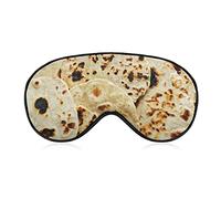 Burritos Giant Flour Tortilla Taco Sleep Masks Eye Cover Blackout with Adjustable Elastic Strap Night Blindfold for Women Men Yoga Travel Nap