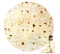 Burritos Tortilla Blanket 2.0 Double Sided, Giant 63" Round Novelty Food Blanket, Soft Flannel for Indoors, Outdoors, Travel, Home