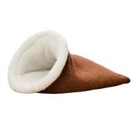 Burrow Cat Bed with Plush Lining, Enclosed Cuddle Cave for Sleeping, Self Warming Machine Washable Polyester Pet Bed for Winter, for Cats and Small Dogs