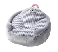 BurrowKind Cute Pet Bed - Arctic Fleece for Warmth, Removable and Washable, Ultra Comfortable for Cats and Dogs to Lie on All Seasons (grey)