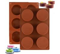 BURRSJ 2 Pack Cylinder Silicone Molds 6-Cavity Round Baking Mould for Covered Oreos, Cheesecakes & Vegan Soap Making | Reusable Cupcake, Muffin, Pudding Trays | Dishwasher Safe & BPA-Free