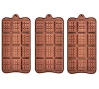 BURRSJ Break-Apart Chocolate Mould 3PCS-12 Cavity Mini Waffle Silicone Mould Non-Stick Reusable DIY Baking Molds Candy Protein & Energy Bar Mold
