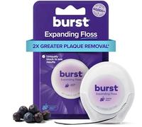 BURST Expanding Dental Floss (Juniper Berry/40 Yards) | Stain Absorbing & Woven Tooth Floss with Xylitol Coating to Fight Cavities | Vegan | Paraben Free Expanding Floss