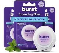 BURST Expanding Dental Floss (Mint Eucalyptus/120 Yards) | Expanding Floss Woven with Xylitol Coating to Fight Cavities, Plaque Removal & Stain Absorbing | Shred-Resistant | Vegan | Paraben Free