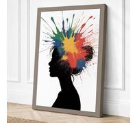 Burst of Thought Modern Canvas Wall Art Print 18x12 Inch (46 x 30 cm)
