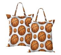 BURSTDDY 2 Pcs Travel Laundry Bag,Basketball Dirty Clothes Organizer Waterproof Wet Dry Laundry Bags with Handle for Beach,Camping,Swimming,Gym