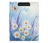 BURSTDDY A4 Clipboard Folder,Beautiful Flowers Foldable Clipboard with Horizontal and Vertical Double Metal Clips 360 Degree Foldable Binder Clipboards for Office, School, Home Organization
