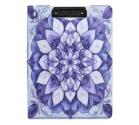 BURSTDDY A4 Clipboard Folder,Beautiful Mandala Foldable Clipboard with Horizontal and Vertical Double Metal Clips 360 Degree Foldable Binder Clipboards for Office, School, Home Organization