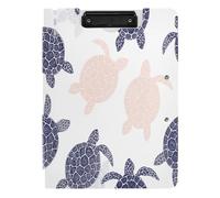 BURSTDDY A4 Clipboard Folder,Cartoon Turtle Foldable Clipboard with Horizontal and Vertical Double Metal Clips 360 Degree Foldable Binder Clipboards for Office, School, Home Organization