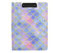 BURSTDDY A4 Clipboard Folder,Colorful Fish Scales Foldable Clipboard with Horizontal and Vertical Double Metal Clips 360 Degree Foldable Binder Clipboards for Office, School, Home Organization