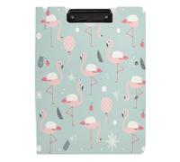 BURSTDDY A4 Clipboard Folder,Flamingo Foldable Clipboard with Horizontal and Vertical Double Metal Clips 360 Degree Foldable Binder Clipboards for Office, School, Home Organization