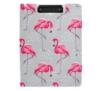 BURSTDDY A4 Clipboard Folder,Flamingo Foldable Clipboard with Horizontal and Vertical Double Metal Clips 360 Degree Foldable Binder Clipboards for Office, School, Home Organization