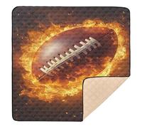 BURSTDDY American Football Ball Baby Play Mats for Floor,50x50in Playpen Mat Non-Slip & Machine Washable Activity Playmat for Babies, Toddlers & Infants