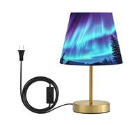 BURSTDDY Beautiful Aurora Bedside Table Lamp for Bedroom,3 Color Dimmable Bedside Lamp Nightstand 7W Desk Lamps for Living Room, Office