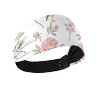 BURSTDDY Beautiful Flowers Headband for Women Wide Non Slip Hair Band | Elastic Sweatband for Yoga,Running,Sports,Washing Face