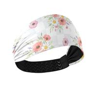 BURSTDDY Beautiful Flowers Headband for Women Wide Non Slip Hair Band | Elastic Sweatband for Yoga,Running,Sports,Washing Face