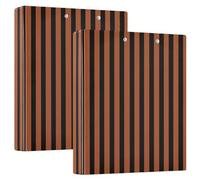 BURSTDDY Blue White Stripes 3 Ring Binder Round Rings 1 Pack,Holds 200 Sheets Ring Binders for School Supplies, Office or Home