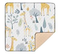 BURSTDDY Cartoon Giraffe Baby Play Mats for Floor,50x50in Playpen Mat Non-Slip & Machine Washable Activity Playmat for Babies, Toddlers & Infants