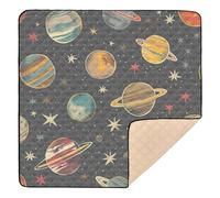 BURSTDDY Cartoon Planet Baby Play Mats for Floor,50x50in Playpen Mat Non-Slip & Machine Washable Activity Playmat for Babies, Toddlers & Infants