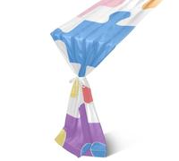 BURSTDDY Chiffon Table Runner,27x120inch Colorful Puzzle Pieces Gauze Table Runners for Wedding Party Birthday Home Decor Holiday Decorations