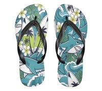 BURSTDDY Coconut Trees and Surfboards Flip Flops for Women Men Comfort Beach Thong Sandals M