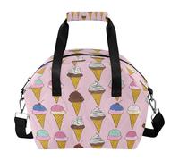 BURSTDDY Colored Ice Cream Cones Tote Lunch Bag Reusable Insulated Lunch Box Large Capacity Cooler Lunchbox with Shoulder Strap for Work Picnic or Travel